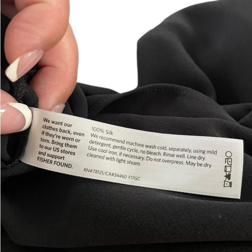 Eileen Fisher Asymmetrical Silk Shift Dress Black Large classic luxury career - Picture 4 of 5